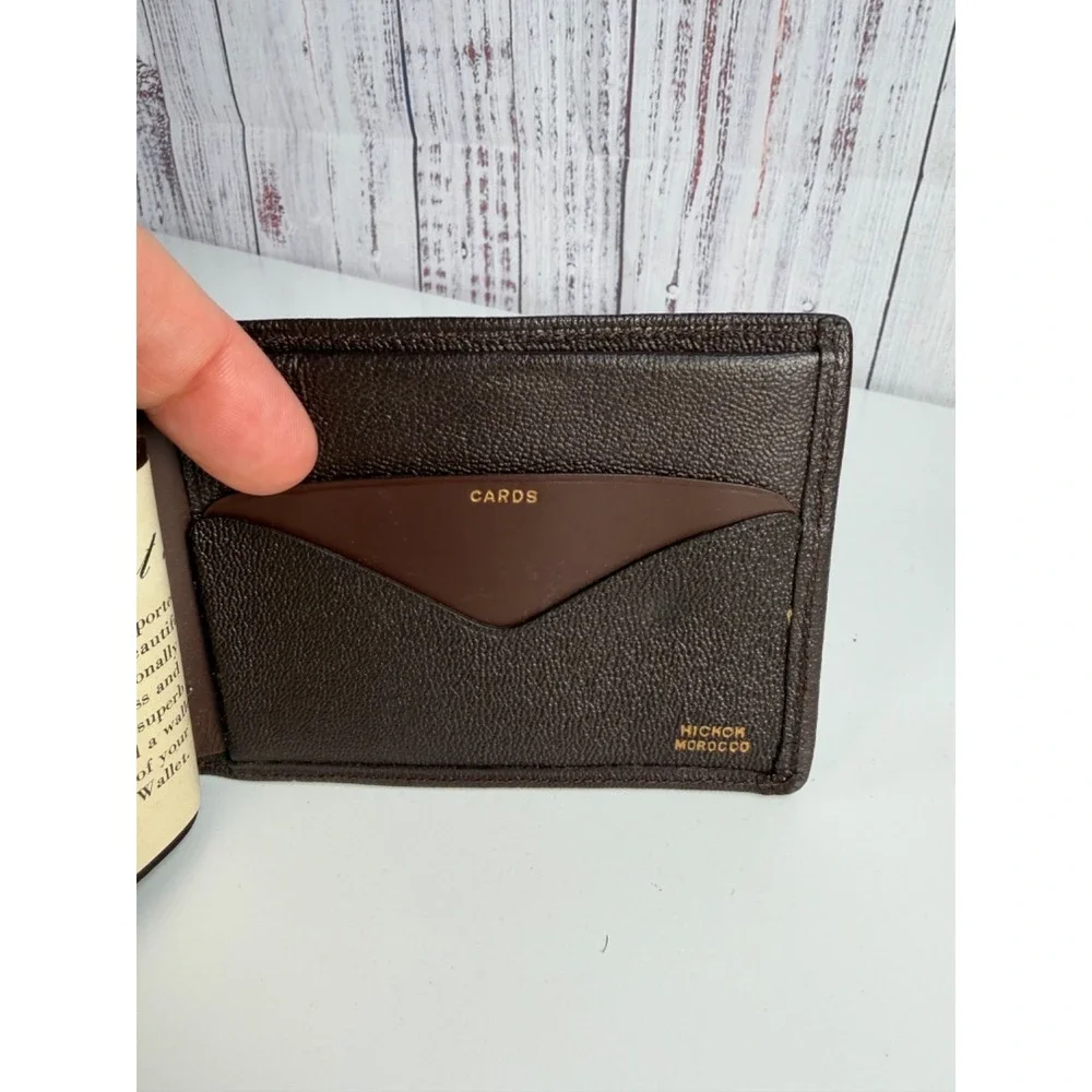 Vintage Hickok Mens Brown Pebbled Leather Bifold Wallet 1953 Classic NWOB